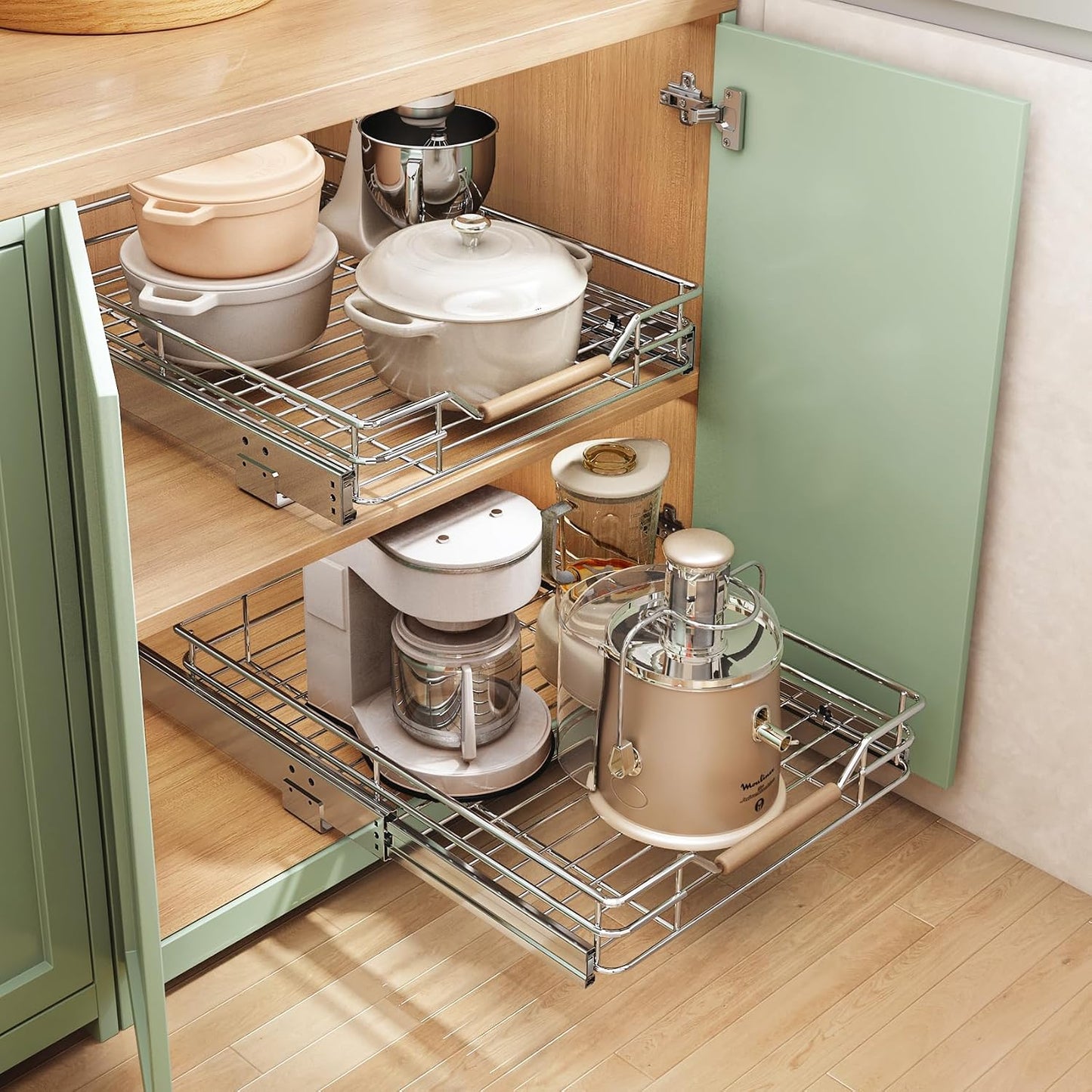 1PC Pull Out Cabinet Organizer+ 1PC Pull Out Cabinet Organizer Bundle