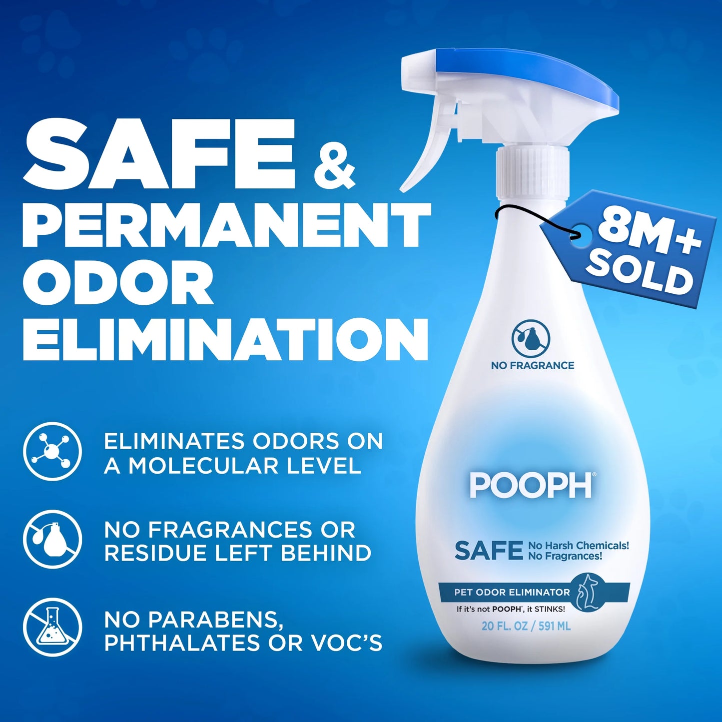 Pet Odor Eliminator Spray, 20 Oz, Fragrance Free, No Harsh Chemicals