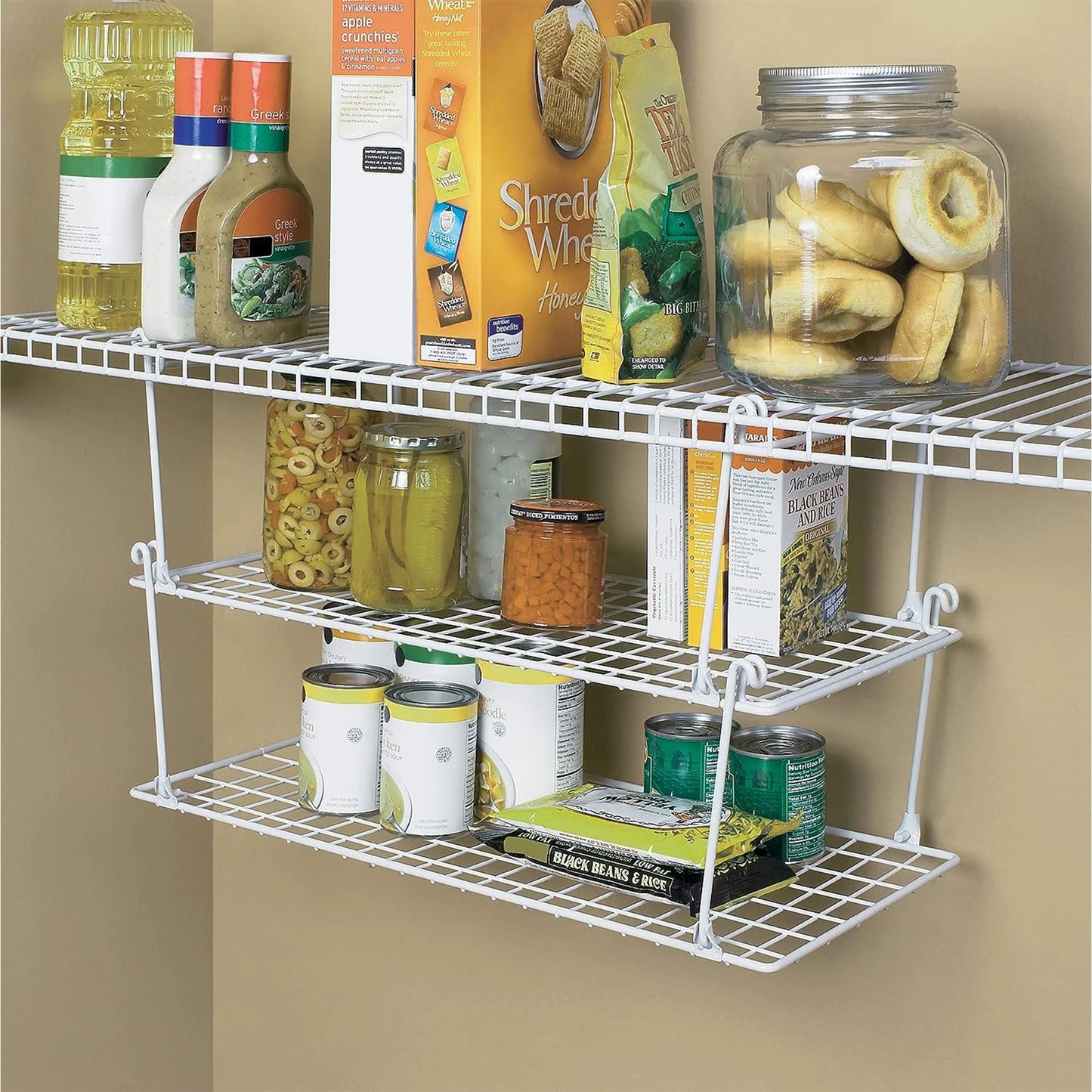 Multi-Purpose Closet Hanging Wire Storage Shelf, White