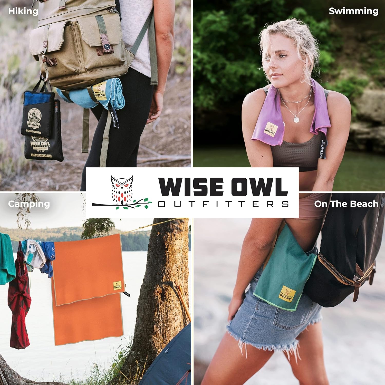 Microfiber Camping Towel - Quick Dry Towel for Travel, Backpacking, Hiking, Beach, Gym & Yoga - Compact, Fast Drying & Lightweight
