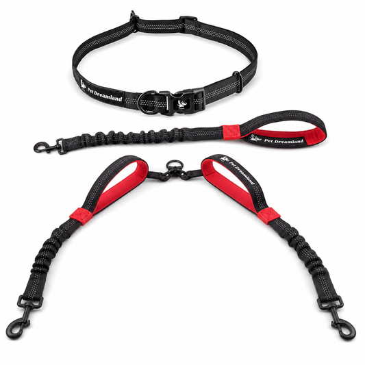 Durable Hands Free Double Leash for Two Dogs - No More Tangles
