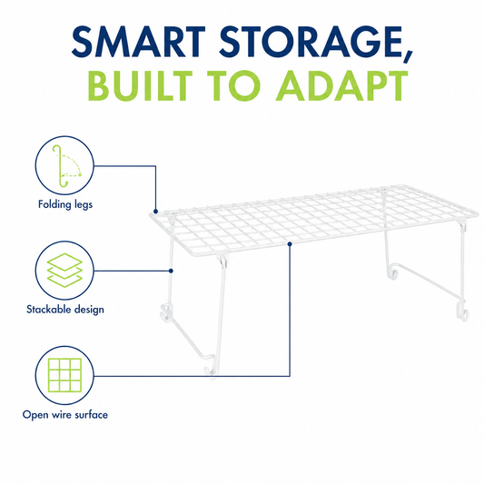 Multi-Purpose Closet Hanging Wire Storage Shelf, White