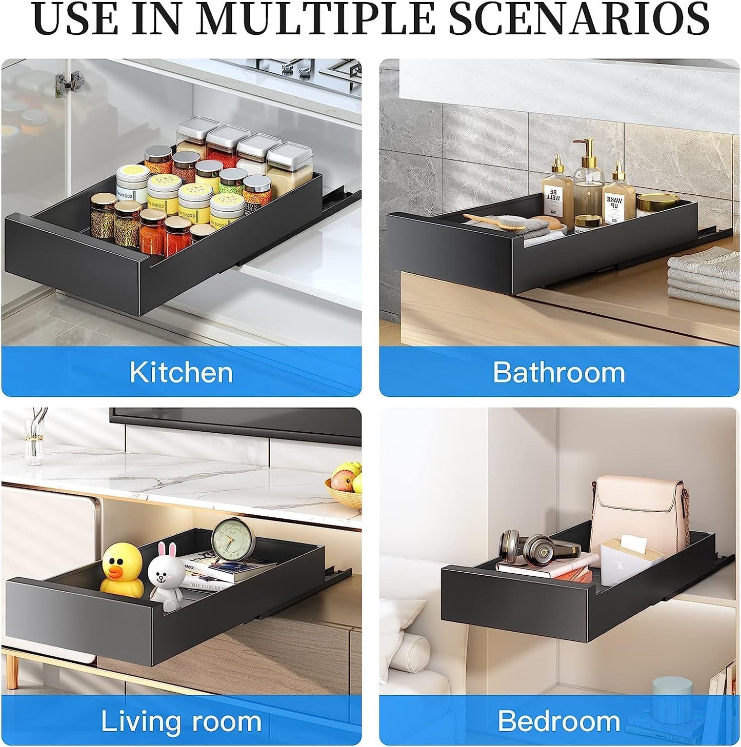 1PC Pull Out Cabinet Organizer+ 1PC Pull Out Cabinet Organizer Bundle