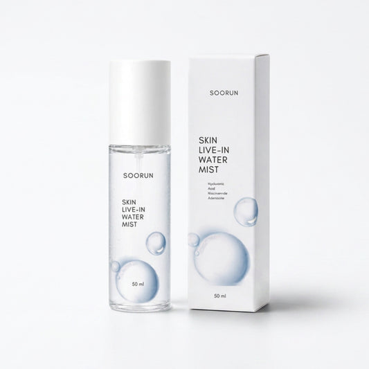 SOORUN Skin Live-In Water Mist 50ml (1.69 fl oz) | Korean Hyaluronic Acid Mist for Instant Deep Hydration